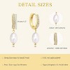 14K Gold Pearl Huggie Hoop Earrings | Hypoallergenic Bridal Gift for Her - 4 of 4