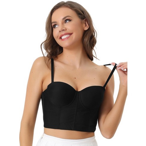 Inspire Chic Women s Detachable Adjustable Straps Underwire Push up Bralettes Black S Target