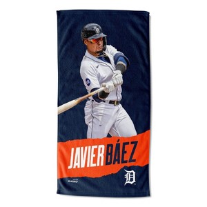 30"x60" MLB Detroit Tigers 23 Javier Baez Player Printed Beach Towel - 1 of 3