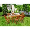 HomeStock 7-Piece Natural Oak Finish Solid Wood Top Dining Table with 6 Chairs - 2 of 4