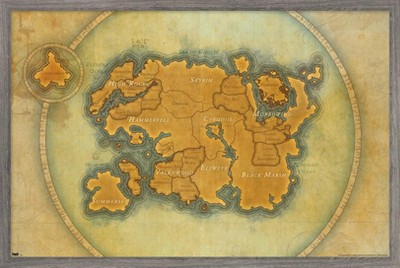 Trends International The Elder Scrolls Online Map Framed Wall Poster   GUEST B720f4d3 4715 42a6 B15b Fd93e5a0f3e2