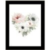 HomeRoots Floral Heart Black Framed Print Wall Art - 4 of 4
