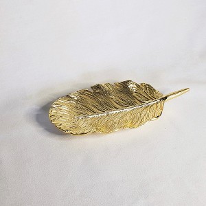 Jiallo Stainless Steel Gold Leaf dish 14.25 x 7" - 1 of 4