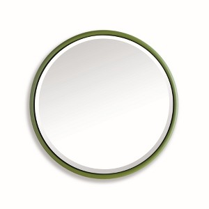 Plum & Post Ryland Mirror Small - Olive Green Round Iron Frame - Beveled - 1 of 3