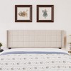 Linen Upholstered Headboard, Tufted Nailhead & Double Wingback, 6 Adjustable Position - 4 of 4