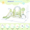 6-in-1 Kids Swing Slide Set, with Basketball Hoops, Soccer Goal & Ring-Toss Game for Indoor Outdoor Backyard Playrooms Playground Activity Center - image 4 of 4