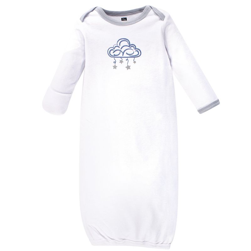 Hudson Baby Infant Boy Cotton Long-Sleeve Gowns 3pk, Cloud Mobile Blue, 0-6 Months, 3 of 6