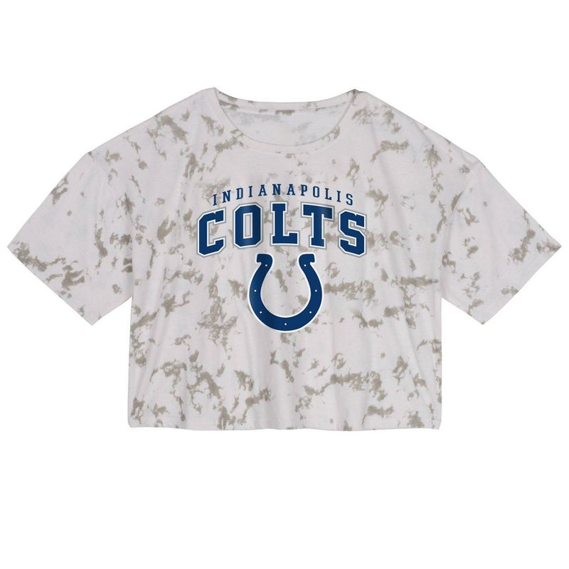 NFL Indianapolis Colts Girls&#39; Short Sleeve Tie-Dye Fashion Crop T-Shirt, 2 of 4