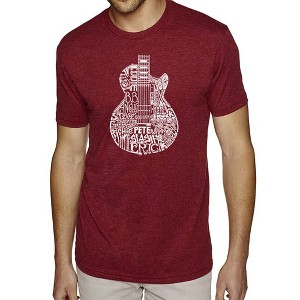 LA Pop Art Men's Premium Blend Word Art T-shirt - Rock Guitar Head - 1 of 4