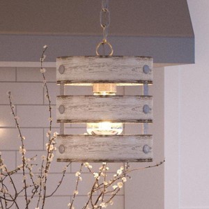 Urban Ambiance Luxury Modern Farmhouse Pendant,  10"H x 8-1/2"W,  Galvanized Steel Finish, UHP2473 - 1 of 4