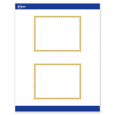 Avery 4.25" x 5.5" Cards, Pre-Printed Gold Beads Design, 20 ct