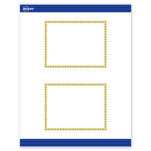 Avery 4.25" x 5.5" Cards, Pre-Printed Gold Beads Design, 20 ct - 1 of 4