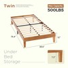 ELJGET Solid Wood Bed Frame Twin, Noise-Free Wooden Slat Support, No Box Spring Needed, Sturdy Platform Bed - 4 of 4