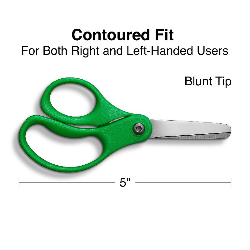 TRU RED Staples Teacher Pack 5" Kids Blunt Tip Stainless Steel Scissors Straight Handle Right and, 2 of 5