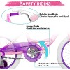 Weize Kids Bike 14 Inch Girls Bicycle for Age 3-5 Years Old, Pink Carbon Steel Frame Bikes with Adjustable Seat, Training Wheel, Basket, and Doll Seat - 3 of 4