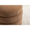 CAVINAS Soft Velvet Ottoman, Round Ottoman, Entryway Padded Footstool, Velvet Ottoman Bench, Footrest Stool for Living Room, Bedroom - 3 of 4