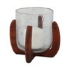 Mango Wood & Glass Pillar Candle Holder - Rustic Handcrafted Decorative Lantern for Home, Office & Living Room - 7" Brown - 2 of 4