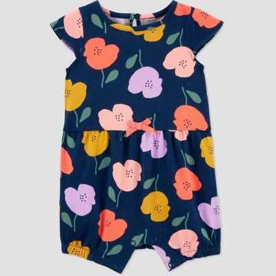Image of Baby Girls' Floral Jumpsuit - Just One You® made by carter's Navy 12M