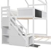 NicBex Twin Over Full House Bunk Bed with Guardrail and Blackboard,Loft Bed with Storage Stairs and Window,Noise Reduced Bunk Beds for Bedroom - 4 of 4