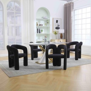 APRILSOUL Contemporary Designed Velvet Fabric Upholstered Accent,Dining Chair,Barrel Side Chairs Kitchen Armchair for Living Room set of 2 - 1 of 4