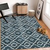 Washable Modern Geometric Rug Non Slip Low Pile Rug Retro Throw Floor Cover Foldable Indoor Carpet for Living Room Bedroom - 4 of 4