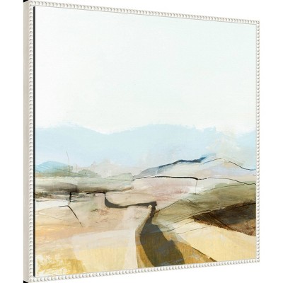 Serene Country View Abstract Canvas Wall Art with Beaded Frame