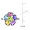 EVERLY JEWELRY | Silver Multiple Gemstone and Diamond Accent Floral Ring- Multiple Gemstone and Metal Color Options - 4 of 4