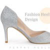 Perphy Women's Wedding Glitter Pointed Toe Slip-on Stiletto Heels Pumps - 4 of 4