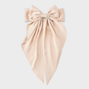 Texture Double Bow Hair Barrette - A New Day™ Cream - 1 of 3