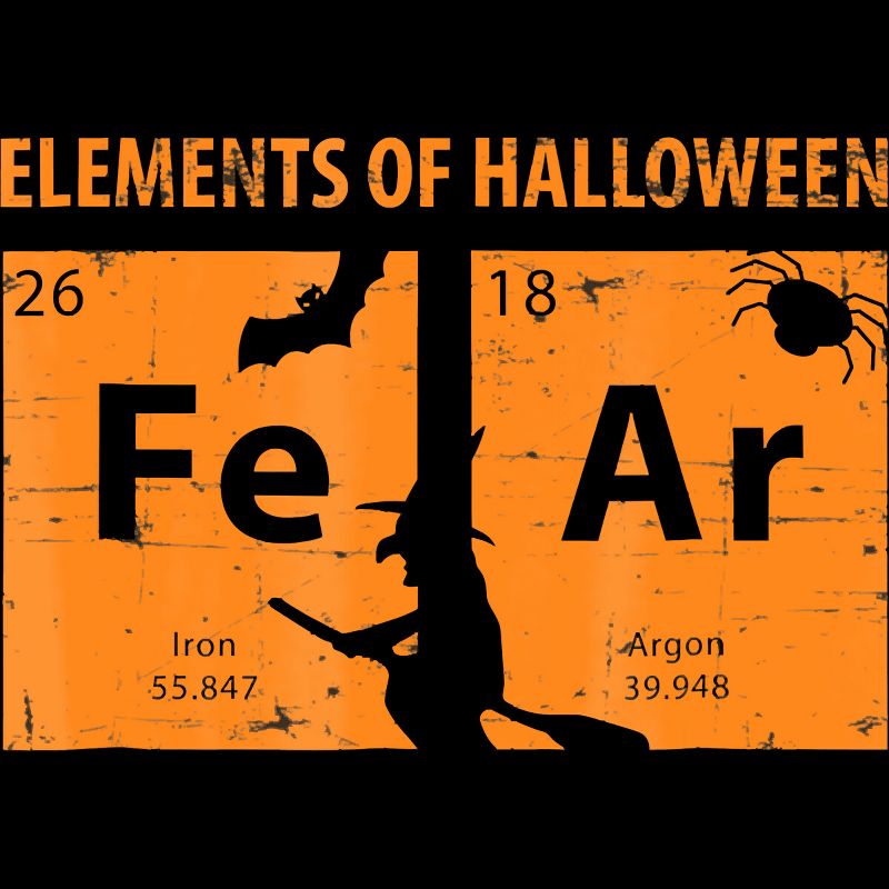 Men's Design By Humans Elements Of Halloween Tee (FeAr) Periodically By Luckyst T-Shirt, 2 of 5