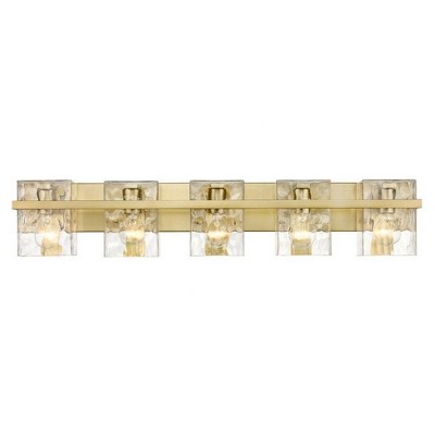Modern Gold 5-Light Vanity with Handmade Glass Shades