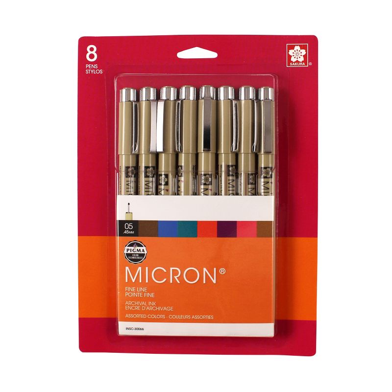 Sakura 8ct Color 0.45mm Pigma Micron Pen Set, 1 of 8