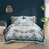 Madison Park 5pc Everly Floral Comforter Bedding Set with Throw Pillows Teal Blue - 3 of 4