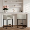 NEWLAYOUT Counter Height Bar Stools Set of 2, 24 Inch Seat Height Barstools for Dining Room, PU Leather Barstools - 2 of 4