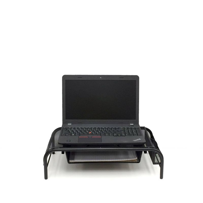 6" Mesh Monitor Stand with Drawer Black - Mind Reader, 5 of 9