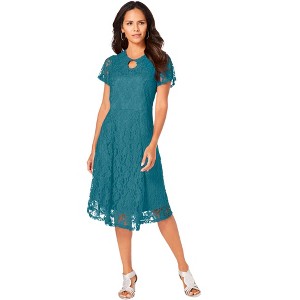 Roaman's Keyhole Lace Dress - 1 of 4