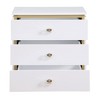Best Master Furniture,Tambert White Lacquered Side Table with Gold Accents - 4 of 4