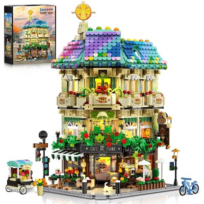 INSOON City Cafe House Building Set 1876PCs  Corner Shop Construction Model Kit for Adults & Kids Ages 12+