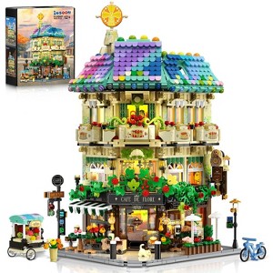 INSOON City Cafe House Building Set 1876PCs  Corner Shop Construction Model Kit for Adults & Kids Ages 12+ - 1 of 4
