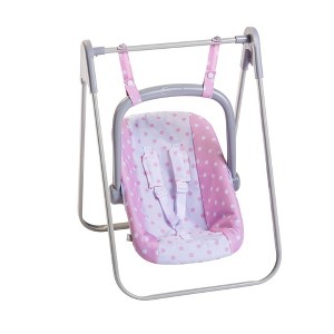 JC Toys Berenguer Boutique Playtime 2 in 1 Baby Doll Swing and Portable Carrier Pink for Dolls - 1 of 4