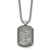 Chisel Stainless Steel Antiqued and Polished Jasper Dog Tag on a 20" Box Chain Necklace - 2 of 4