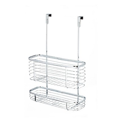 iDESIGN Axis Over The Cabinet Tier Kitchen Storage Basket Organizer Chrome: Metal, Hand Wash, 16.3" H, 11.1" W, 5.1" D
