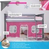 Max & Lily Loft Bed, Low Solid Wood Twin Loft Bunk Beds for Kids with Ladder and Curtain - 2 of 4
