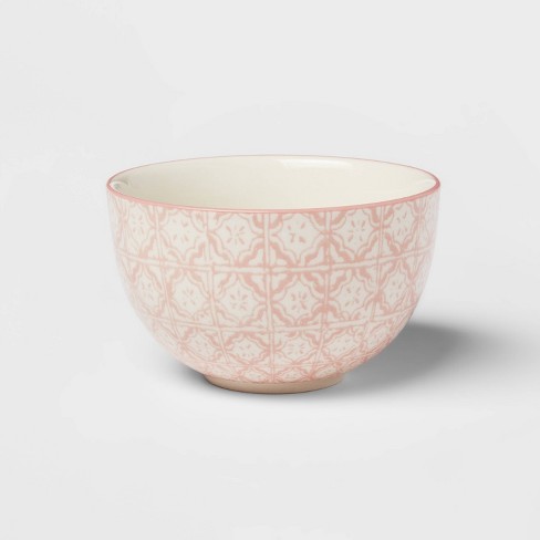 9oz 2pk Stoneware Floral Mini Bowls Pink - Threshold™ - image 1 of 3