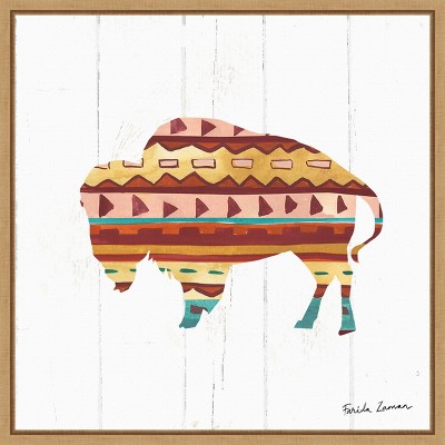 Amanti Art Southwestern Vibes II Buffalo by Farida Zaman Canvas Wall Art Print Framed 22-in. x 22-in.