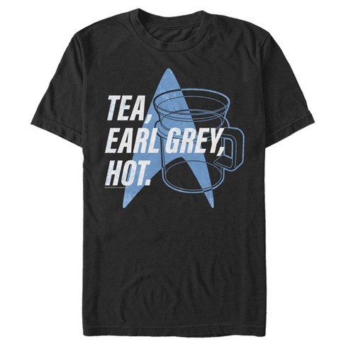 Men's Star Trek: The Next Generation Cup Of Tea Grey Hot, Captain Picard T-shirt - Black Large : Target