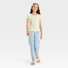 Girls' Short Sleeve Fitted Floral Pointelle T-Shirt - Cat & Jack™ - 3 of 3