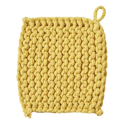 tagltd Crochet Trivet Potholder Yellow