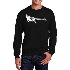 LA Pop Art Men's Word Art Crewneck Sweatshirt - Heavy Metal - 1 of 4