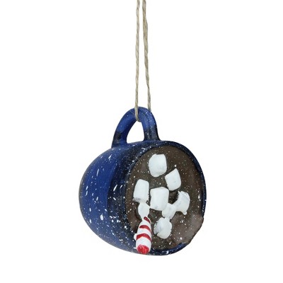 Raz Imports 3" Speckled Cup of Cocoa Christmas Ornament - Rustic Blue